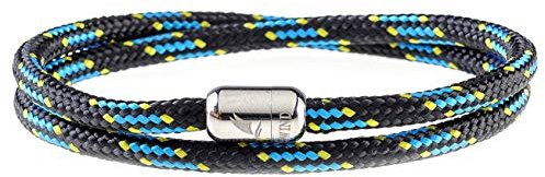 Wind Passion - Magnetiskt paracord armband för män och kvinnor - handgjort nautiskt rep - sommar surfsnöre - julklapp, Medium (Wrist size: 14.6-16 cm), Legerat stål