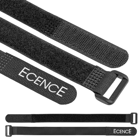 ECENCE Fascette di cablaggio riutilizzabili, Set da 12, Chiusura Hook e Loop in nylon per gestione e organizzazione cavi, fili, cordoni, cavi, 2cm x 30cm