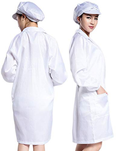 Schutzanzug mit Kapuze,elastischen Bündchen,Anti-Static Chemical Säure Alkali Öl Composite-Stoff Schutzanzug für Reinigung,Malerei,Herstellung,Weiß,XXXL