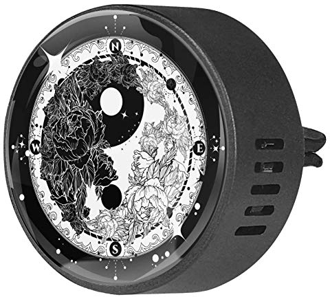 BestIdeas Auto-Lufterfrischer mit Yin- und Yang-Tattoo, für Meditation, Blumen-Rosen-Muster, Orchideen-Duft, Aromatherapie, ätherisches Öl, 2 Stück