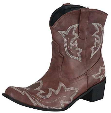 Yowablo Stiefel Winter Damen Schuhe Schneestiefel Reitstiefel Niedrige mit Absatz Langschaft Kniehohe Stiefeletten Boots Winter mit niedrigen Absätzen Cowboy Knight (38,Braun)