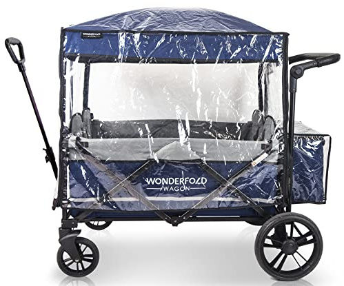 WONDERFOLD Stroller Rain Cover Made with Premium, Lightweight Transparent Sheet Featuring Small Ventilation Holes and Easy Access Hook-and-Loop Entrance (Fits Only X4 & X4M)