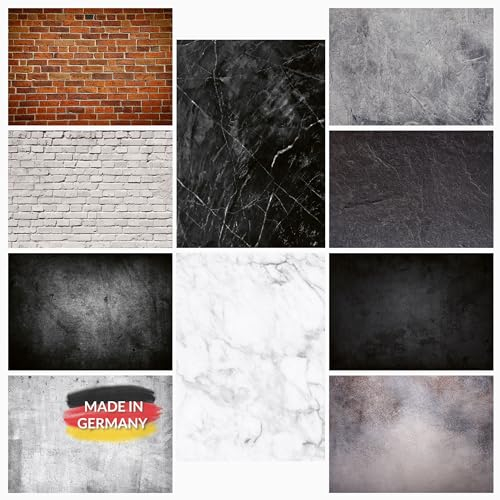 Lens-Aid Set de 5 Fondos 2 en 1 de Piedra – Tablas Fotográficas Flatlay Reversibles, Texturas de Mármol, Hormigón y Pizarra – 84×60 cm para Estudio y Cocina
