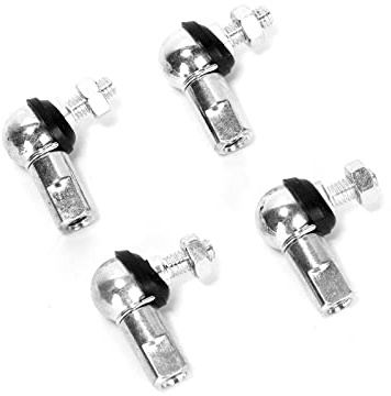 Ruimou 4 pernos de rodamiento de bolas con extremo de varilla con tapón antipolvo (M6 x 1,0, rotación izquierda) reemplazo de rótula de varillaje angular para resorte neumático(M6, 4 piezas-LH)