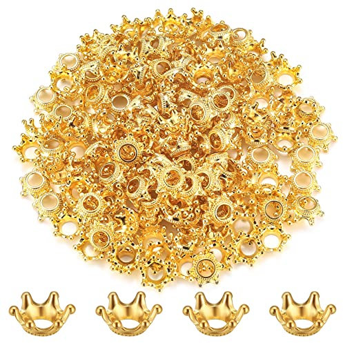 180 Pezzi Mini Corone Decorative, Piccole Ciondoli Corona Oro, 3D Mini Charms a Corona per Artigianato Orecchini Bracciali Collana Gioielli Forniture Fai da Te Decorazioni