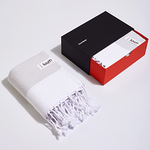 Luum® Strandtuch XXL Hamamtuch Strandhandtuch groß Badetuch Saunatuch Saunahandtuch Picknickdecke Strandlaken Stranddecke Duschtuch Yoga Pareo Sarong Damen Herren, Damen Herren, Grau, L: 180