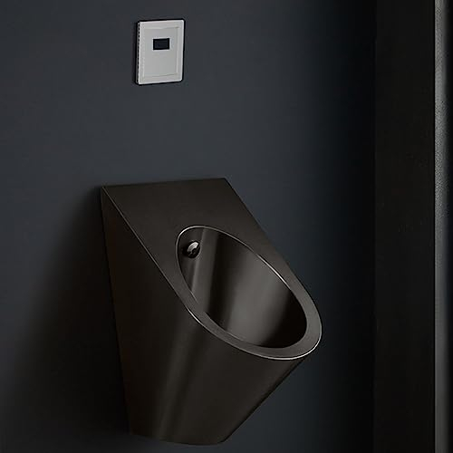Badezimmer-Urinal für Herren, wandmontierte, hocheffiziente öffentliche Toilette, Sanitärartikel, kommerzielle berührungslose öffentliche Toiletten-Urinale aus Edelstahl, schwarz