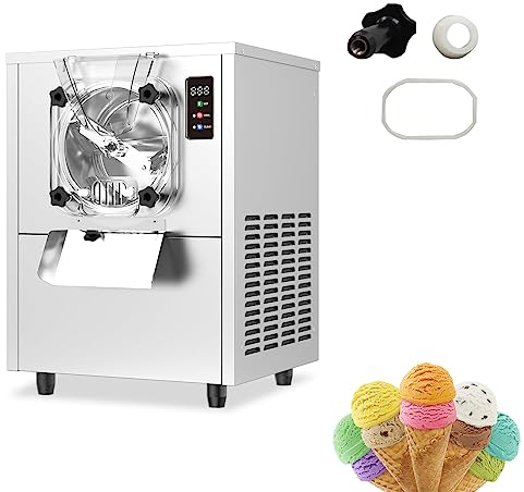 Commercial Hard Serve Ice Cream Machine - 1400W 3.2 to 3.5 Gallons/H Gelato Ice Cream maker with LED Panel Auto Clean Perfect Ice Cream Machine Perfect for Snack Restaurants Bars Supermarket