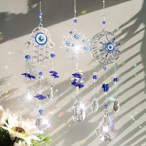 Atrapasueños de Cristal, Atrapasoles Colgante, Arcoíris, Carrillon de Viento Exterior, Bola de Cristal para Colgar en Casa, Oficina, Jardín - Decoración en Hogar