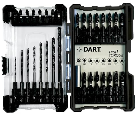 DART Juego de brocas de impacto y taladro de 32 piezas