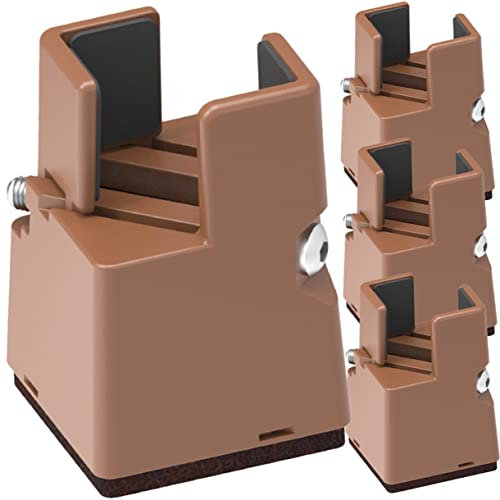 ABOOFAN 4pcs Adjustable Bed Riser Blocks for Platform Bed Desk Legs Heightening Furniture Riser for Dorm Use