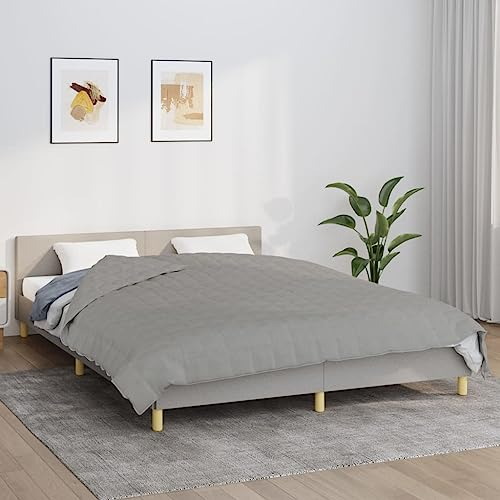 Coavain Gewichtsdecke Heavy Blanket for Deep Sleep Entspannungsdecke Weighted Blankett Anti Stress Bettdecke Relaxing Blanket Atmungsaktive Schlafdecke Grau 15 kg 220x230 cm Stoff