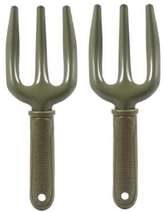 ANDRESLAD 2piezas Herramientas Manuales De Jardinería Horquilla De Jardinería De Tres Dientes Herramienta De Para Desherbar Para Jardín y Cuidado De Plantas