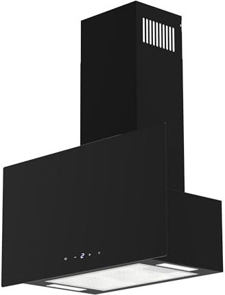 Respekta Lio Hotte aspirante sans hotte 60 cm/Façade en verre plat/Couleur noire/Classe d'efficacité énergétique A+ / 57 dB/Débit d'air 325,8 m³/h / CH27060S-20