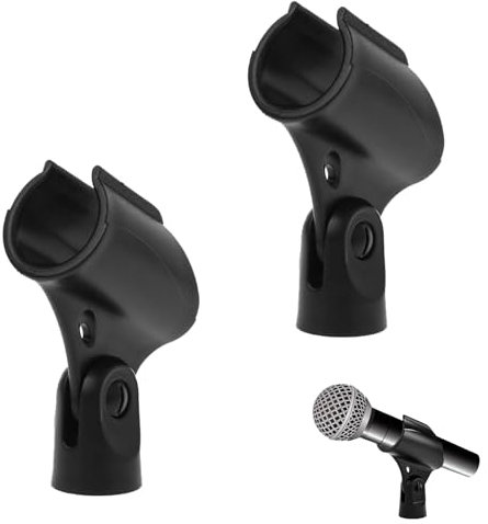 2 Pièces Pince Micro, Clip Micro, Clip de Microphone, Support Universel de Microphone, Clip à Ressort pour Microphone, Pied de Microphone pour Conférences, Podcasts, Conférences, Concours