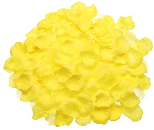 QUARKZMAN Petali di Fiori Finti di Seta per Matrimonio Giallo 1000pz | Petali di Rosa Artificiali, all'Ingrosso, per Confetti di Matrimonio, Decorazione di Petali Fiori Proposta San Valentino