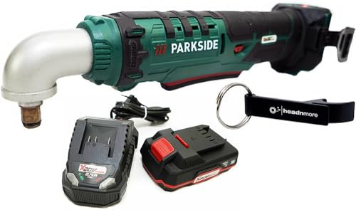 HEADNMORE® Bundle mit dem PARKSIDE® 20V 1/2 Zoll Akku Winkelschlagschrauber PAWS 20 A1 und dem HEADNMORE® Schlüsselanhänger (1x2Ah Akku)