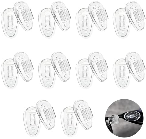 10 Paar Brillen Nasenpads silikon,Nasenpads zum Einstecken Rutschfeste Brille Nasenpads Weiche Silikon Transparent für Brillen Rutsch Stopper Gläser Nasenpad Brille Zubehör
