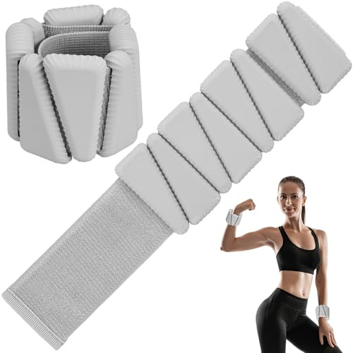 KOOOGEAR 2 Stück Handgelenkgewichte,Knöchelgewichte,Verstellbare Silikon-Workout Gewichte Armgewichte für Fitness,Bewegung,Laufen,Joggen,Gymnastik