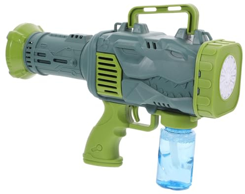 Vaguelly Tragbare Automatische Seifenblasenmaschine mit Löchern Elektrischer Blasenmacher für Partys Hochzeiten Camping und Mehr Dinosaurier Design Langlebig und Einfach zu Bedienen