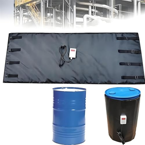 AiODiO 110V/220V IBC Drum Heater, Oil Barrel Heating Blanket,Electric Drum Heating Blanket,with 0~120℃ /0~150℃ Temperature Controller,Quickly Heat Black-150℃200L