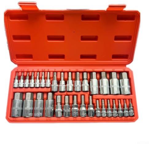 Lot de 32 douilles hexagonales avec douilles de 1/4, 3/8 et 1/2, douilles métriques et SAE de 5/64 à 3/4 et 2 à 19 mm pour adaptateur de clé dynamométrique
