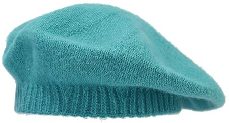 Women's Solid Color Knitted Wool Warm Beret Casual Fall and Winter Hat 1940s Womens Hat (Mint Green, M)