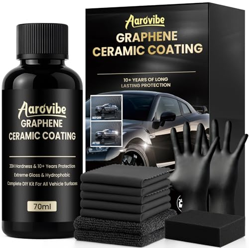 20H Advanced Graphene Ceramic Coating Car Kit – 10+ Years Protection & Ultra Gloss Finish, Hydrophobic Ceramic Car Auto Detailing Kit for Long-Lasting Paint Protection and Surface Restoration (70ml)