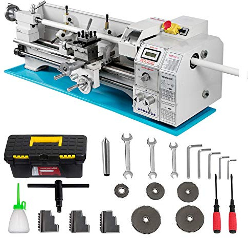 Metal Lathe Mini Lathe 8.7 Inch - Micro Metal Milling Machine for Bench Top Lathe and Drilling - Features 23.6 Inch Counter Face Turning Capability