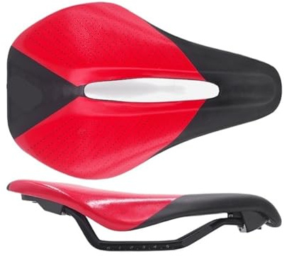 Sillín De Bicicleta For Triatlón, Cómodo For Carreras Carretera Y Contrarreloj, Suave For con Punta Dividida For Hombre Mujer(Red)