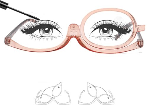 Genérico Gafas de maquillaje, Gafas de Lectura Lupa Flip Down Cosméticos Lectores para Mujeres, lentes de maquillaje para aumento y lectores cosméticos(Brown leopard print,3.0x)