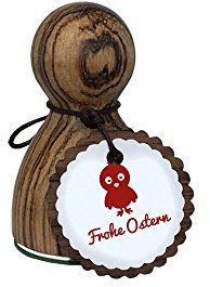 Stemplino® Stempel Ostern Maxistempel Größe L - Frohe Ostern Osterküken - hochwertiger Holzstempel Motivstempel Holz Ostern Deko basteln Ostern