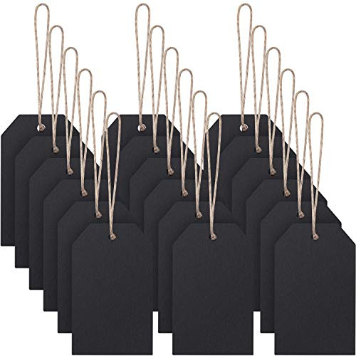 40 Stück Mini Tafel Schilder Holz Strumpf Namensschilder Doppelseitige Löschbare Hängende Tafel Etiketten mit Schnur für Kinder DIY Basteln Zubehör Körbe Vorratsbehälter Preisschild Zubehör