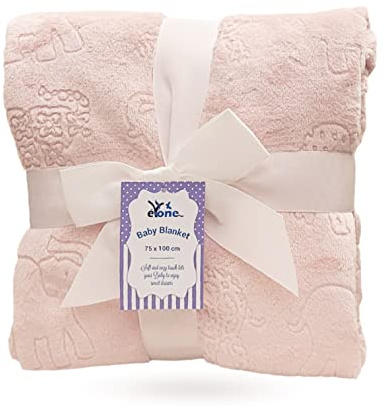 Coperta in pile per bambini per lettino per bambini, seggiolino auto, carrozzina (75 * 100 cm, colore rosa