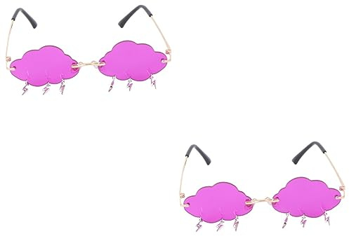 ifundom 2pairs Party Cloud Glasses for Women Sunglasses Neon Party Disco Stylish Glasses Unique Funny Protect Eyes