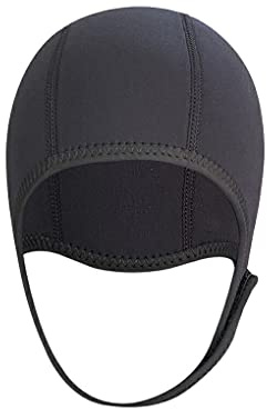 tuwiwol Gorro de Neopreno para Nadar con Capucha térmica, Gorro con protección para los oídos para Piscina, Equipo de Traje de baño Unisex para Hombre y Mujer, Snorkel, Negro, tamaño Libre