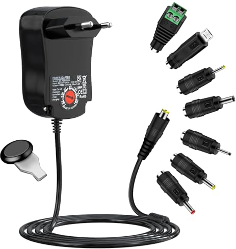 Universal Netzteil 3-12V, Cshare 12W AC zu DC 3V 4.5V 5V 6V 7.5V 9V 12V 1A 1,2A Schaltnetzteil, Adapter Schaltnetzteil mit 7 Tipps für 3V bis 12V Haushaltselektronik LED Streifen Router