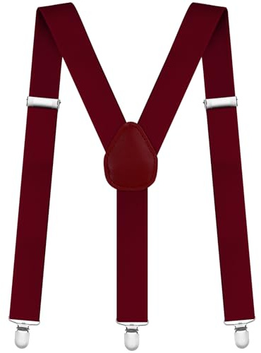 AOMIG Bretelle con Forte Clip, Elastici Registrabili 3.5cm per Camicie, Abiti, Feste, Affari