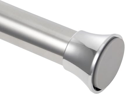 1PC Stainless Steel Shower Curtain Rod Tension Pole, Extendable Shower Curtain Poles No Drilling Tension Rods for Clothes Non-Slip Silver Shower Rail for Cupboard Window Bathroom (75cm-134.5cm)