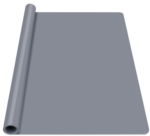 Luxeu Alfombrilla de Silicona Grande, 70 * 50cm Tapete Silicona para Resina Epoxi, Resistente al Calor, para Manualidades, Fundición de Joyas, Moldeo de Resina (Gris Oscuro)