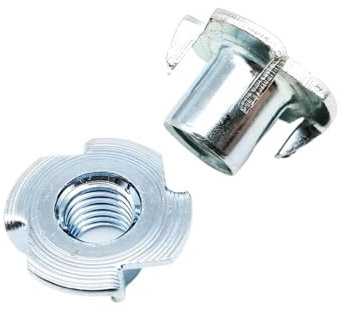 Dado a T a 4 punte, Dadi a T a quattro griffe in acciaio, confezione da 10, for mobili in legno, misure da M4 a M10(M10x16)