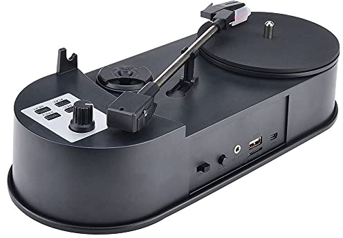 Direct-drive Vinyl to MP3 Converter Turntable with 2 Adjustable Speeds 3 5mm AUX Port Convert for U Disk Micro SD Card Play Files Analog Digital