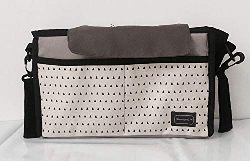 Kinderwagentasche Buggy Bag Tasche Aufbewahrung Aufhängetasche für Getränke und Lebensmittel Kita Kinderwagen (Grau)