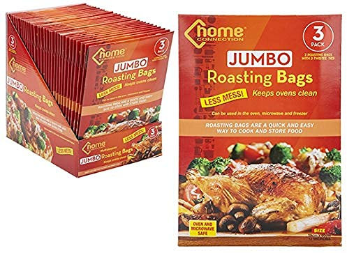 JMS we create smile -Pack Of 12 Bags Large 550mm x 600mm Roasting Bags - Oven And Microwave Safe for Cooking Turkey Meat, Chicken, Fish, Vegetables