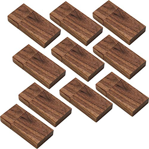 JBOS Memoria USB de madera como regalo de empresa o regalo para amigos, paquete de 10 8 GB Madera de nogal