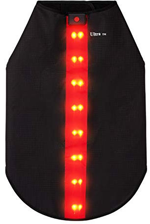 Mittel Rot Haustier Kleidung led Hundemantel Einstellbar A ufladbarAtmungsaktiv Wasserabweisen Hundewarnweste led Hundeweste Reflektierend led Jacke Hunde Weste led Regenmantel Hund Wasserdicht
