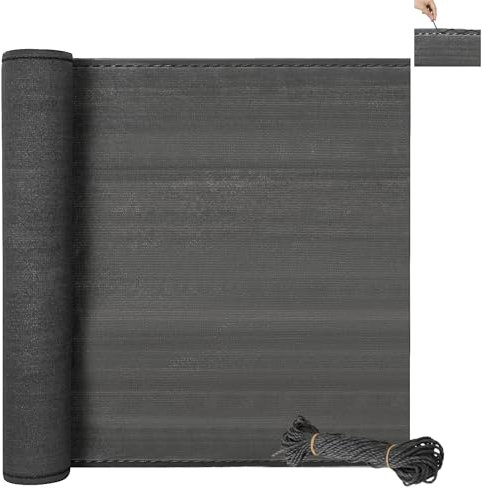 EUGAD Pantalla Protectoras para Balcón Jardín Pantalla Protección de Privacidad Opaca HDPE Protección UV Resistente al Viento 1x6m Antracita