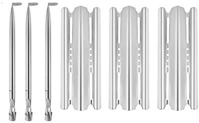 BBQ Future Sear Plate Heat Shield Burner Replacement Parts for Napoleon BBQ Part LEX Mirage 485 605 730 Series Gas Grills, Stainless Steel Flame Tamer Burners Cover and Burner Tube Set