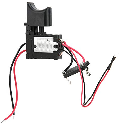 ASHATA Interruptor de Taladro eléctrico, 16 A 7,2 V - 24 V Taladro Manual inalámbrico eléctrico Sierras de Mesa Controlador de Velocidad Interruptor de gatillo con luz pequeña