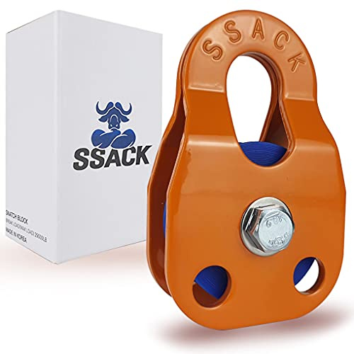 SSACK Snatch Block für Seilwinde Synthetik Seilzug Block Maximale Belastung 13,2 kg (Orange)